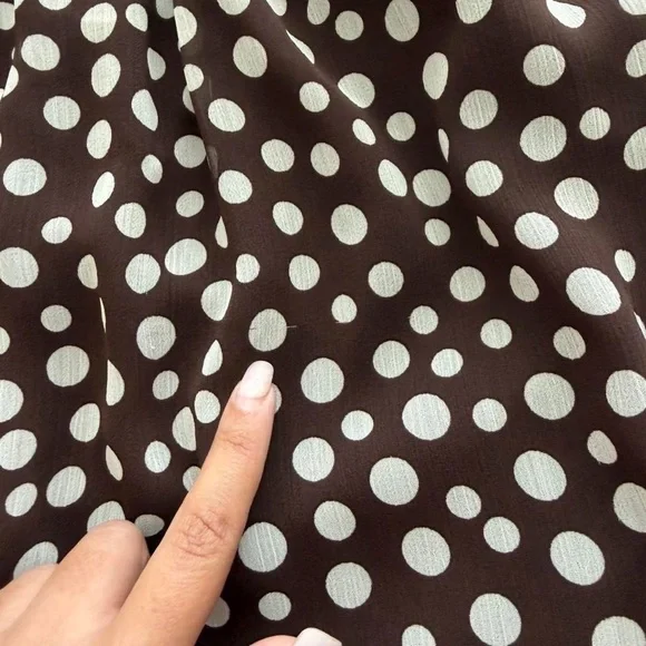 Vintage Y2K Brown Polka Dot Empire Waist Sundress Small Coquette Cottagecore - Picture 6 of 11